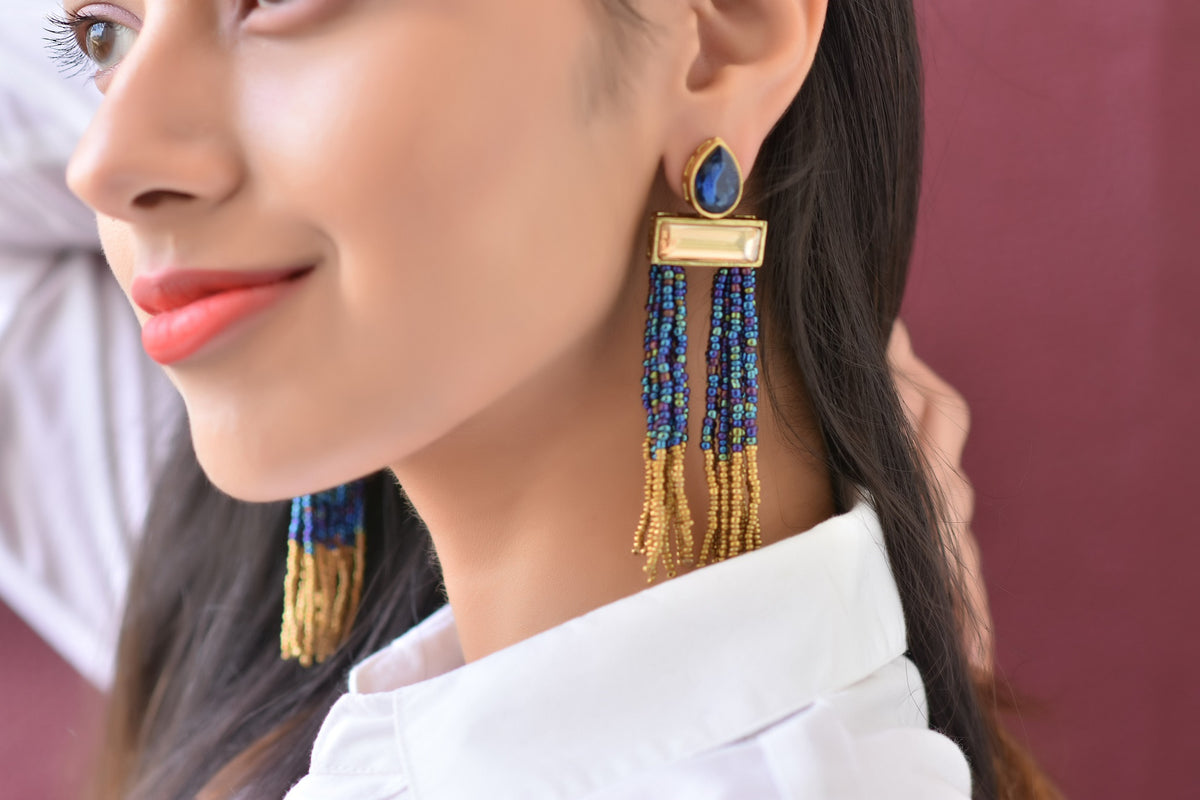 Long tassel earrings on sale online