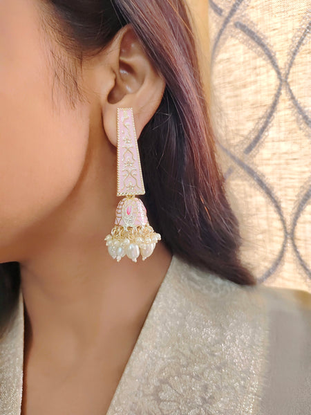 Ekta Earrings (Baby Pink)