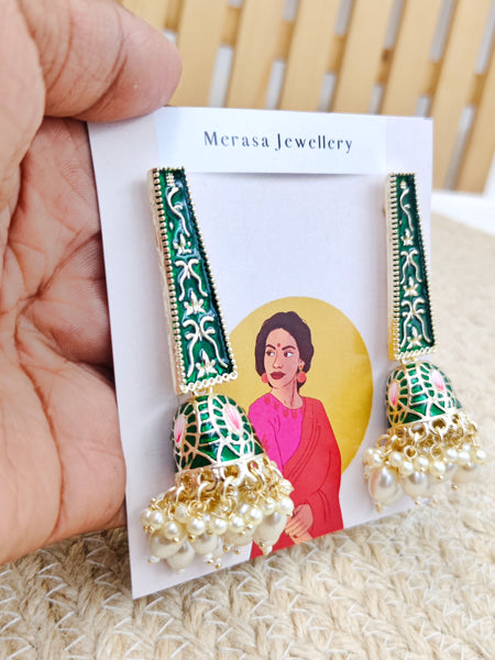 dark green earrings