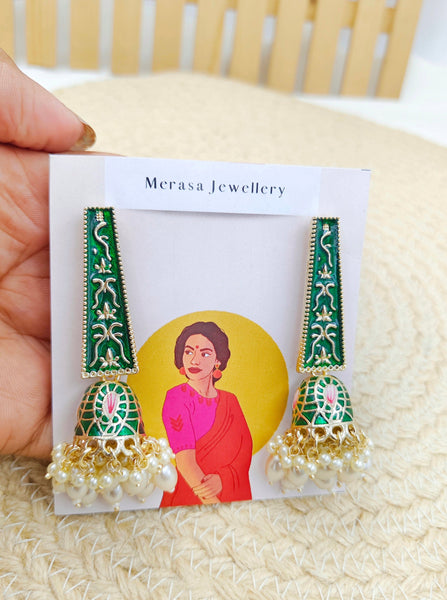 dark green jhumka