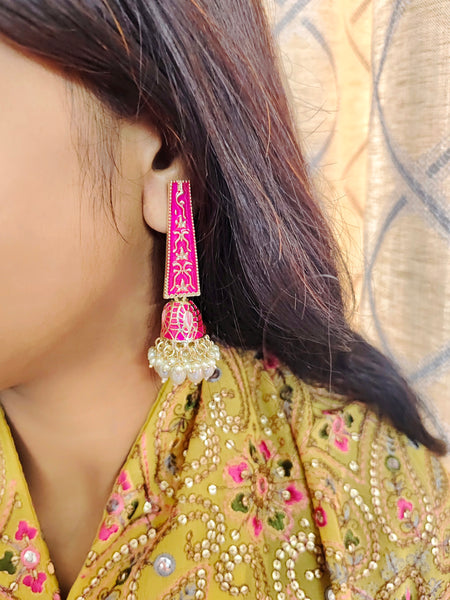 rani pink jhumka