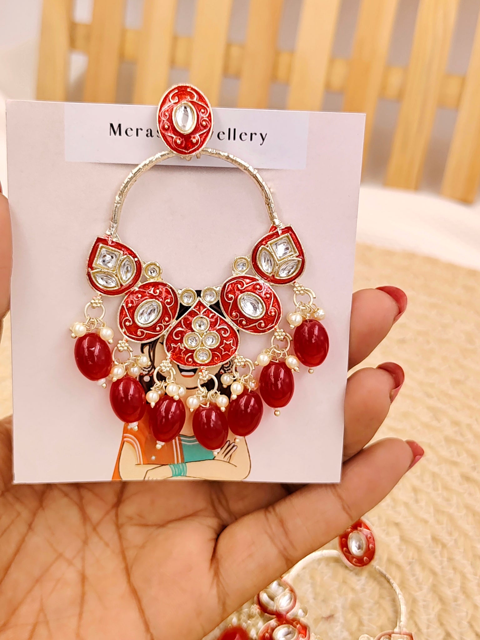 Urja Earrings (Candy Red)