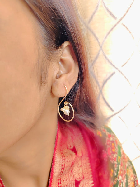 Janhvi Detachable Jhumkas (Dark Green)