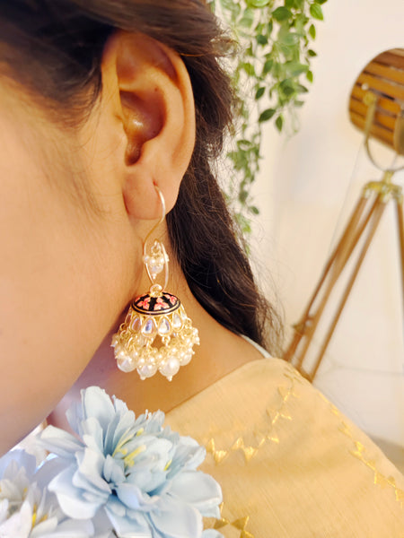 Janhvi Detachable Jhumkas (Black)