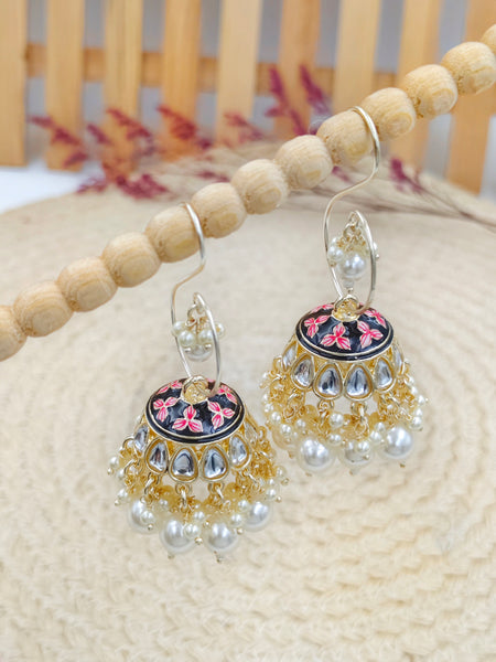 Janhvi Detachable Jhumkas (Black)