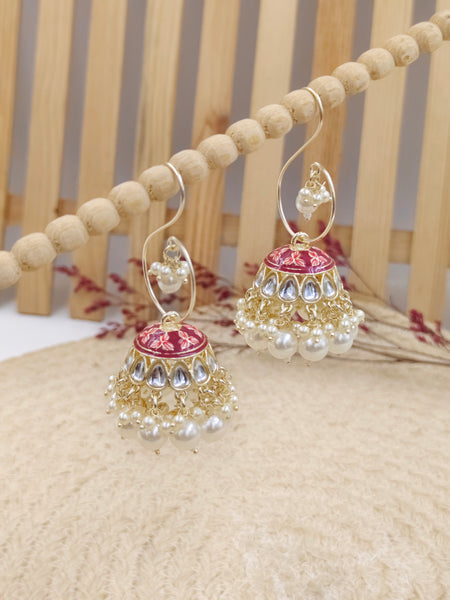 Janhvi Detachable Jhumkas (Deep Purple)