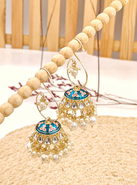 Janhvi Detachable Jhumkas (Firozi)