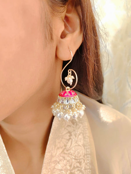 jhumka for pink suit