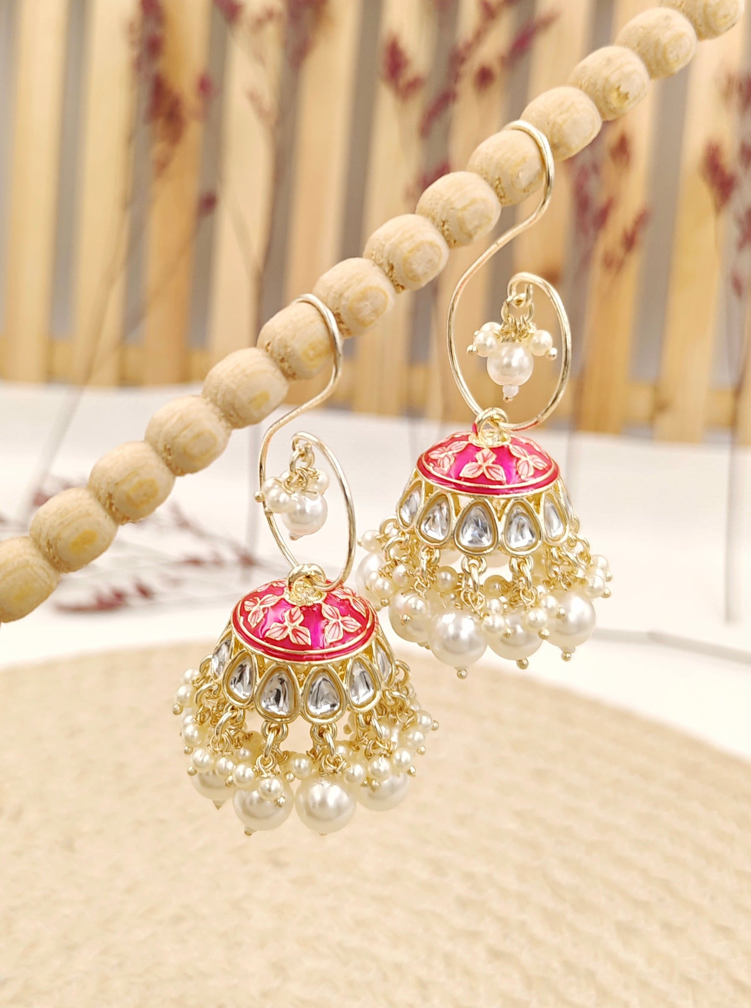 hot pink jhumka