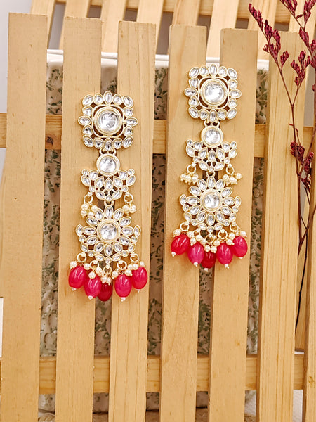 hot pink long earrings