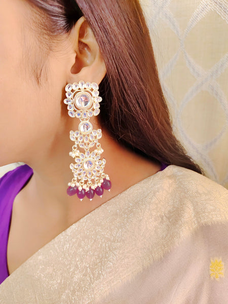 long earrings for karwachaut