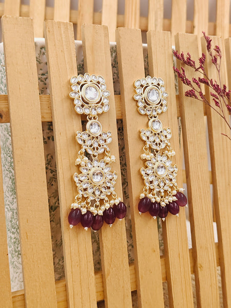 dark purple long earrings