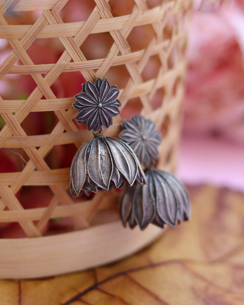 silver oxidized earrings online