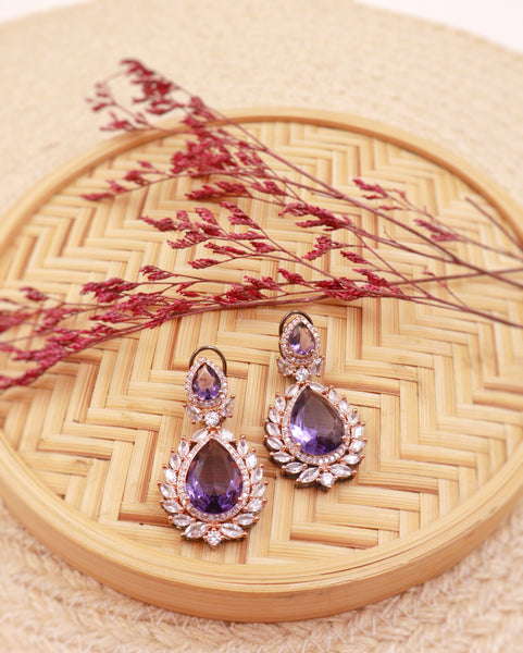 purple earrings