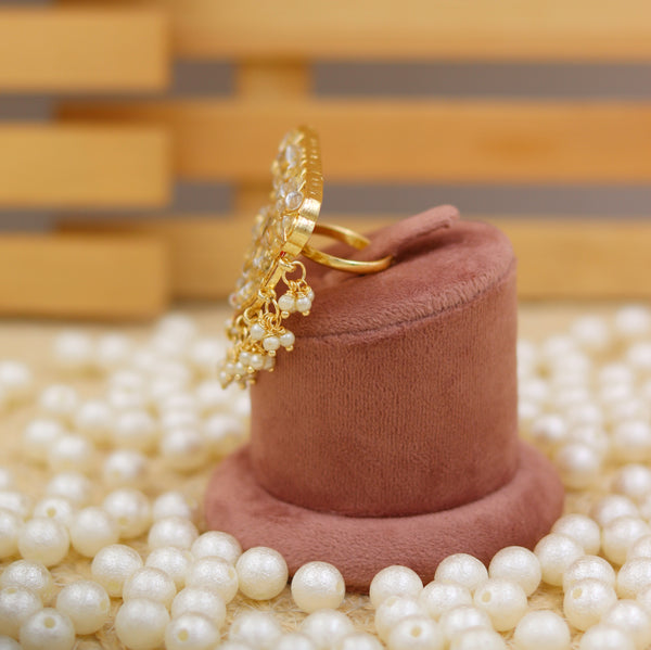 Statement Gold-Toned Kundan Ring