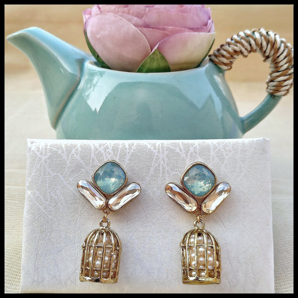 Aqua green earrings