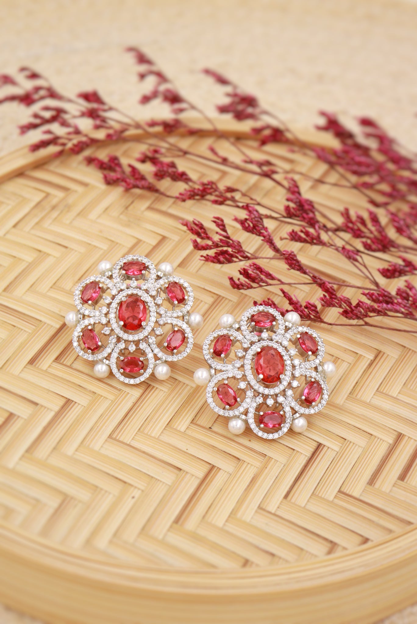 Rose Radiance Floral Studs