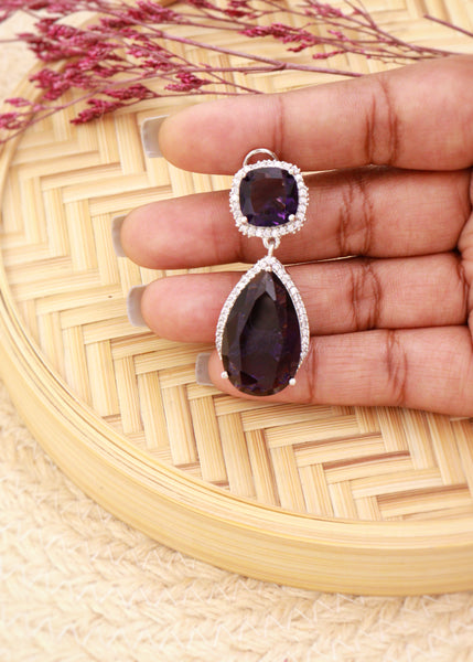 Deep Violet Doublet Earrings