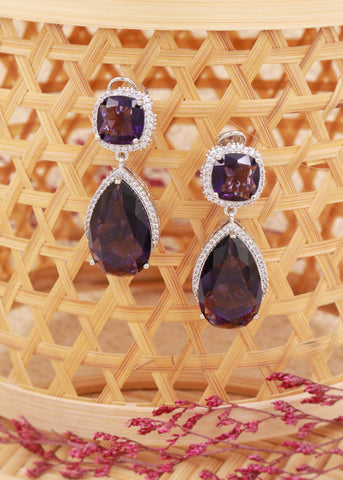 Deep Violet Doublet Earrings