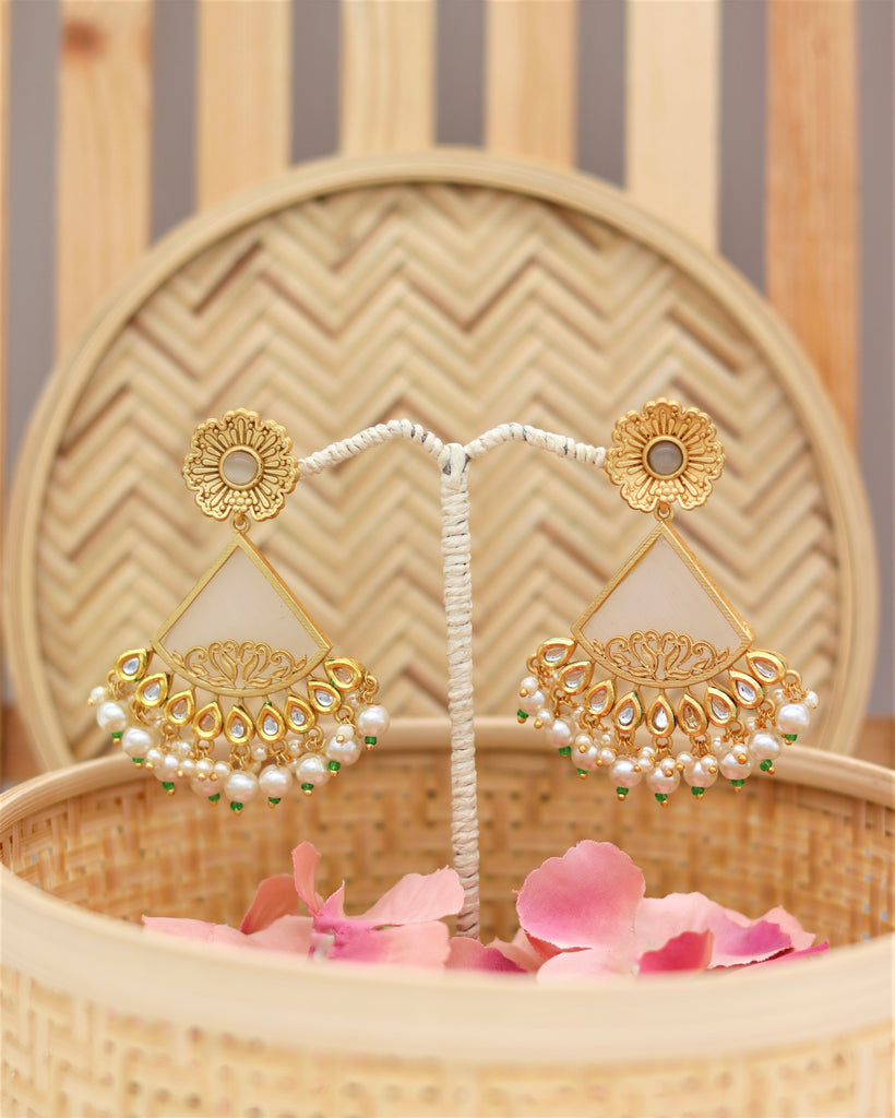 Gold-Plated Gold & Yellow Kundan Earrings – DIVAWALK | Online Shopping for  Designer Jewellery, Clothing, Handbags in India