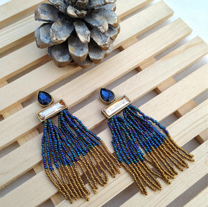 blue-golden-beaded-tassel-earrings-4