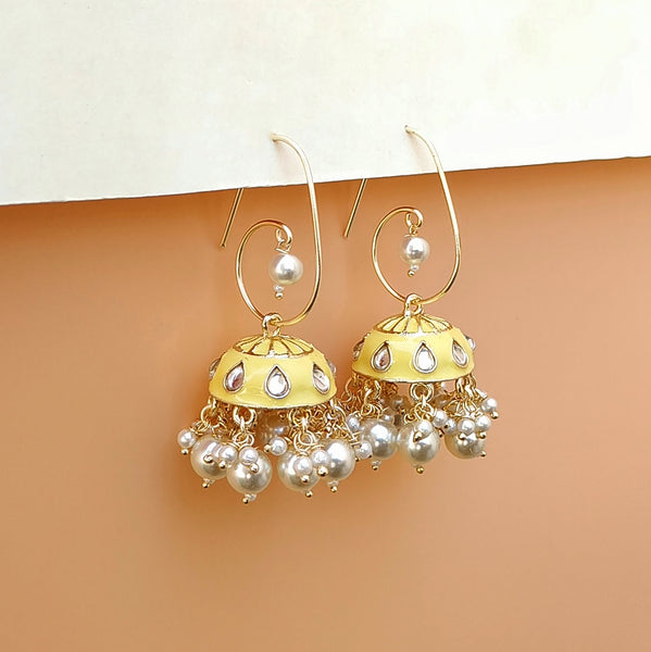 Share 221+ yellow jhumka earrings best