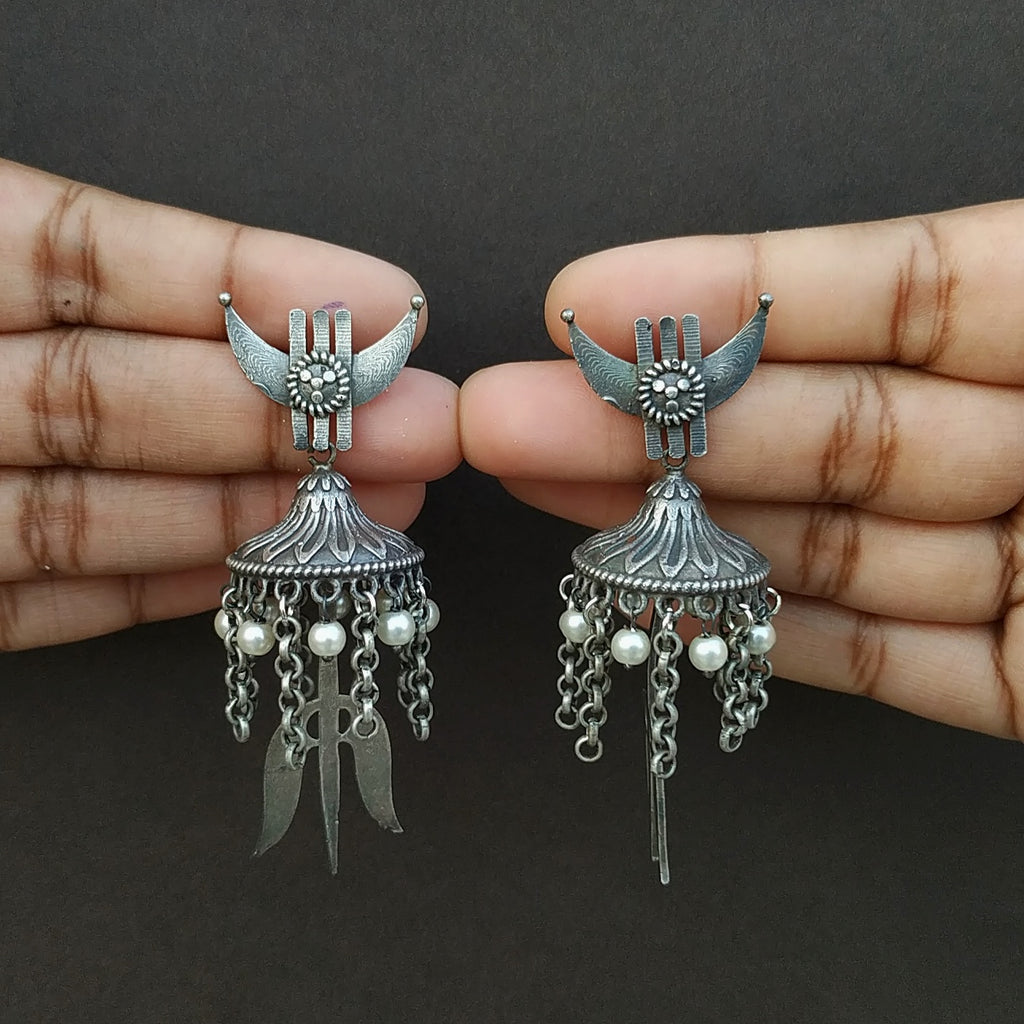 Trishul Earrings,jhumkas, Oxidised Earrings, Handmade,scripted, Boho Gypsy  Jewellery Tribal Earrings,indian Jewelery - Etsy