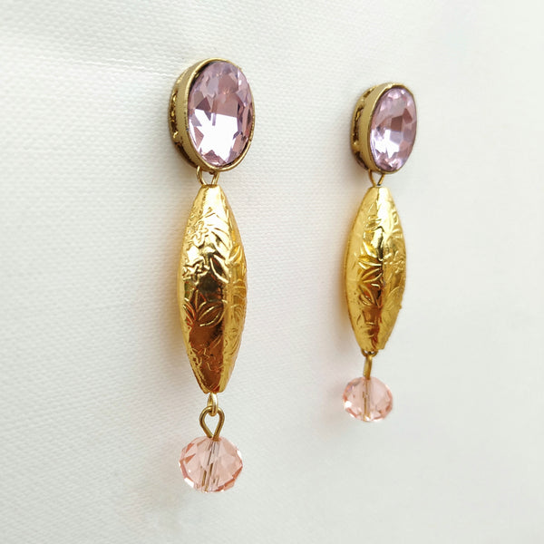 Fashion gold plated crystal earrings - Tinklehoops